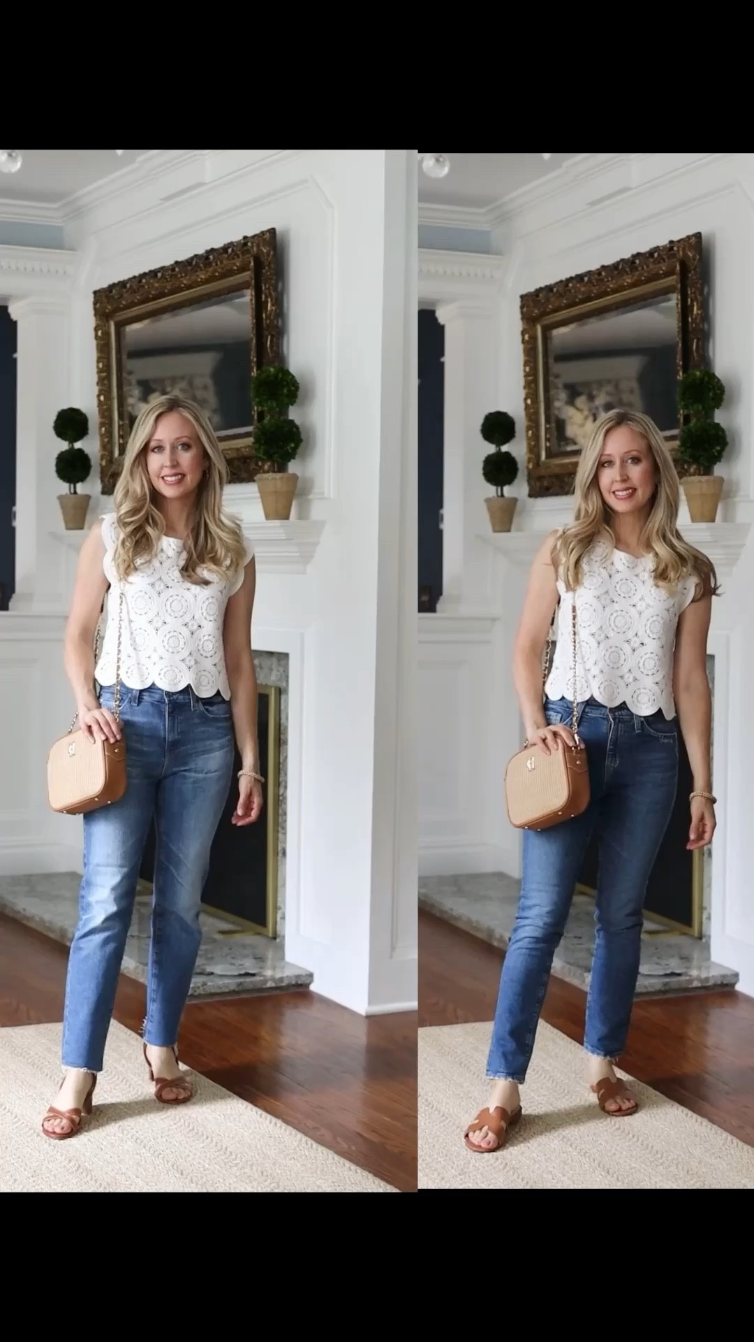 Compare the AG Saige straight leg jeans (on left) with the AG Mari Straight leg jeans (on right). I love both denim styles. The Saige jeans are a bit more relaxed and modern, while the AG Mari jeans are a slim straight leg style that are a great alternative to skinny jeans. Both styles run true to size. I’m wearing size 24  


#LTKSummerSales #LTKStyleTip #LTKxNSale