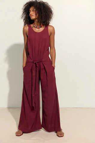 Sandshell Linen Linden One-Piece Jumpsuit | Free People (Global - UK&FR Excluded)