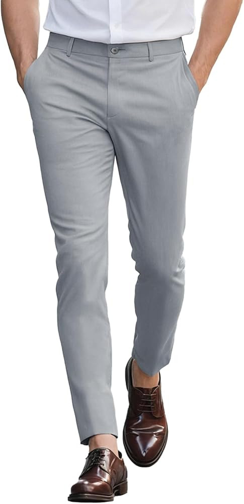 GINGTTO Mens Dress Pants Slim Fit Stretch Chino Pants for Men | Amazon (US)