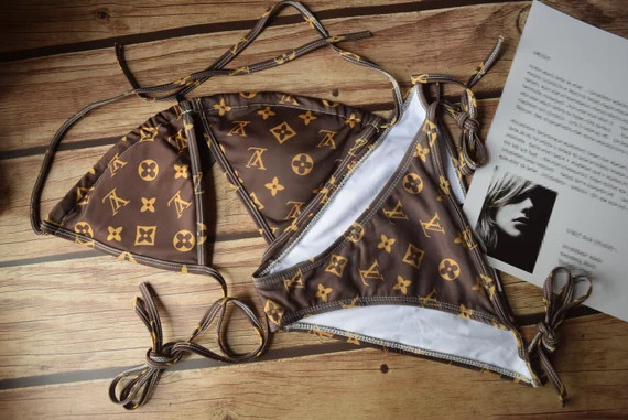 Designer inspired monogram swimsuit, swimwear, bikini 15L952 | Etsy (US)