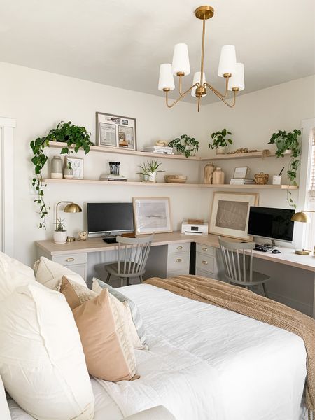 Home office bedroom combo. Neutral home office. Guest bedroom. Modern sofa bed. 

#LTKhome #LTKstyletip
