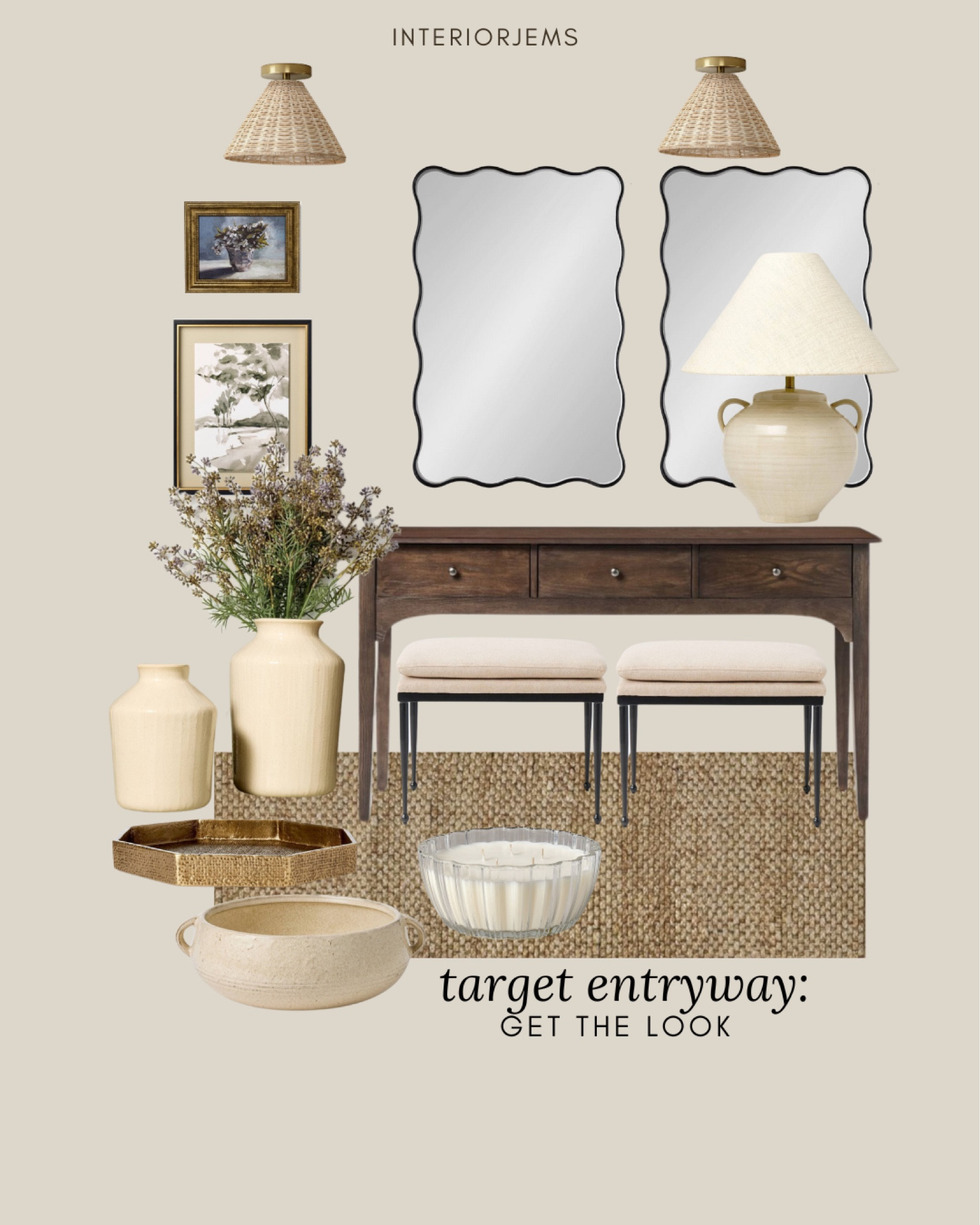 
Target Entryway get the lock, scalloped mirror my very favorite lamp. It’s brand new. You won’t be able to find it online but may have it in stock nearby, vase, artificial flowers, framed, and ready, art, decorative bowl, large candle, ottoman, console table

#LTKHome #LTKStyleTip #LTKSaleAlert