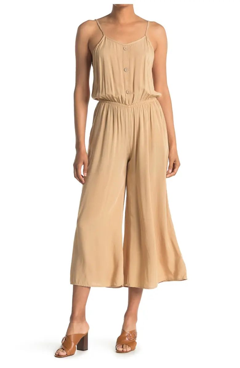 Button Front Wide Leg Sleeveless Jumpsuit | Nordstrom Rack