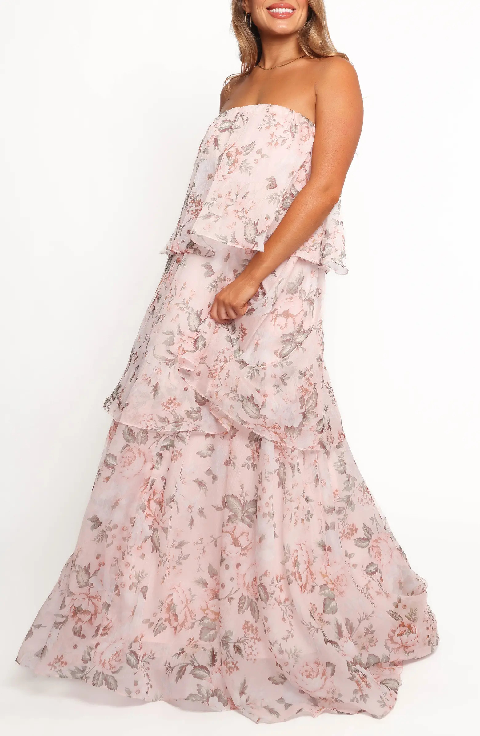 Bloom Tiered Strapless Maxi Dress | Nordstrom