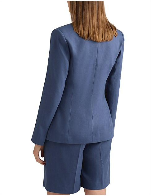 David Lawrence Chaya Longline Linen Blazer | David Jones | David Jones (Australia & New Zealand)
