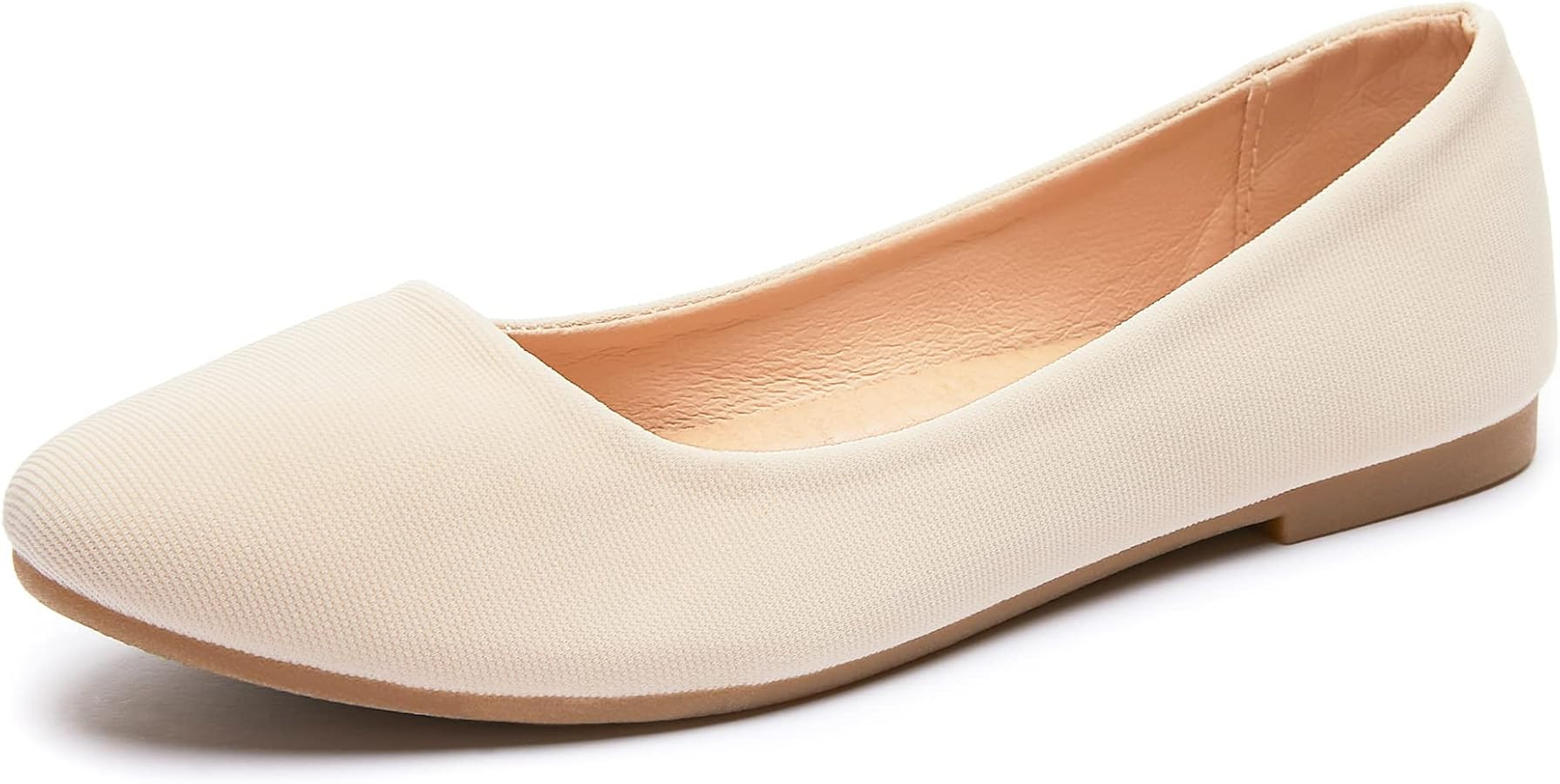 Obtaom Round Toe Women Flat Shoes Slip on Girls Dress Black Ballet Flats | Amazon (US)