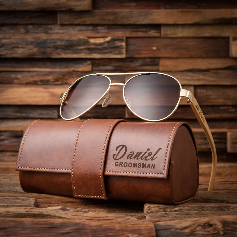 Personalized Mens Sunglasses With Leather Box for Wedding Party Gifts, Groomsmen Gifts Idea, Best... | Etsy (US)