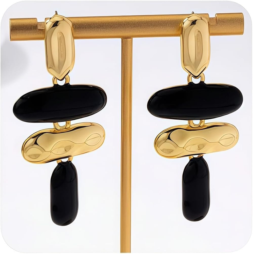 Statement Exaggerated Asymmetrical Geometric Enamel Chandelier Drop Earrings Large Trendy Jewelry... | Amazon (US)