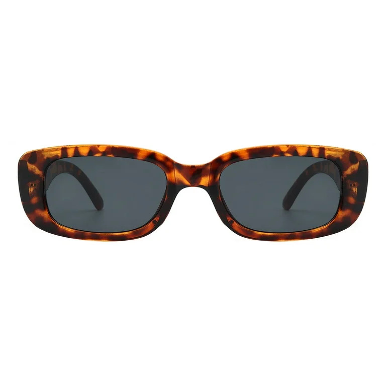 Women's Sunglasses Retro Fashion Rectangular Classic Shades UV400 Tortoise | Walmart (US)