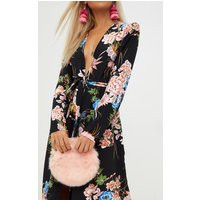 Pink Round Faux Fur Bag | PrettyLittleThing UK