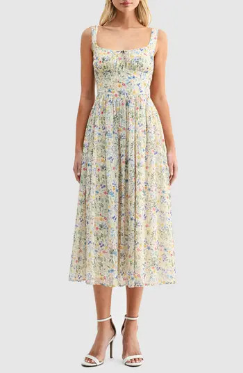 Lush Floral Fit & Flare Midi Sundress | Nordstromrack | Nordstrom Rack