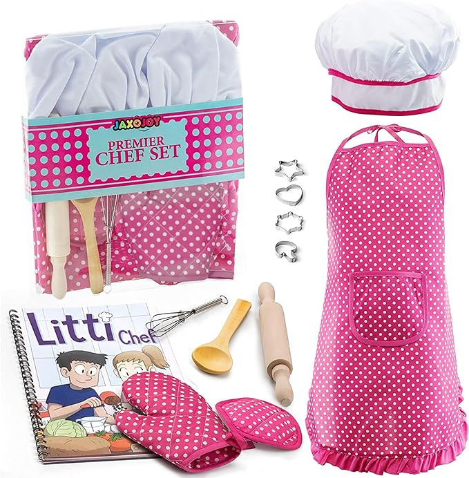 Kids Cooking and Baking Chef Set for Little Girls, Complete Cooking Sets, Toddler Dress Up & Pret... | Amazon (US)