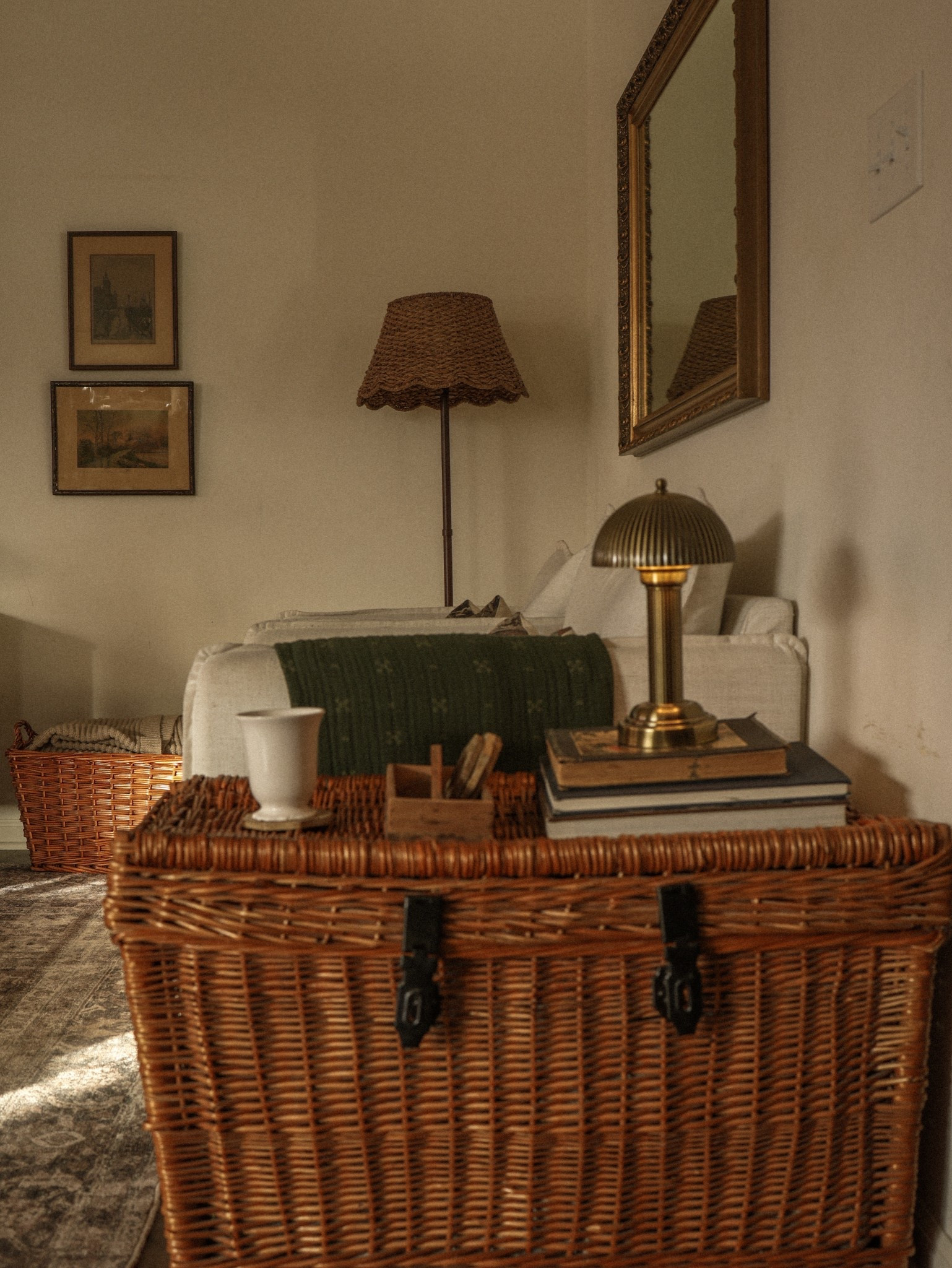 Our family room chairs are over $100 off!

Armchairs, scalloped seagrass lampshade, wicker trunk, rug, art, lamp

#LTKHome #LTKSaleAlert