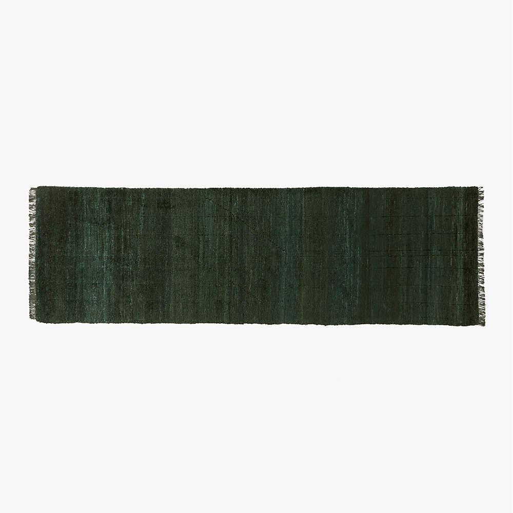 Kada Modern Handknotted Viscose White Hallway Runner Rug 2.5'x8' | CB2 | CB2