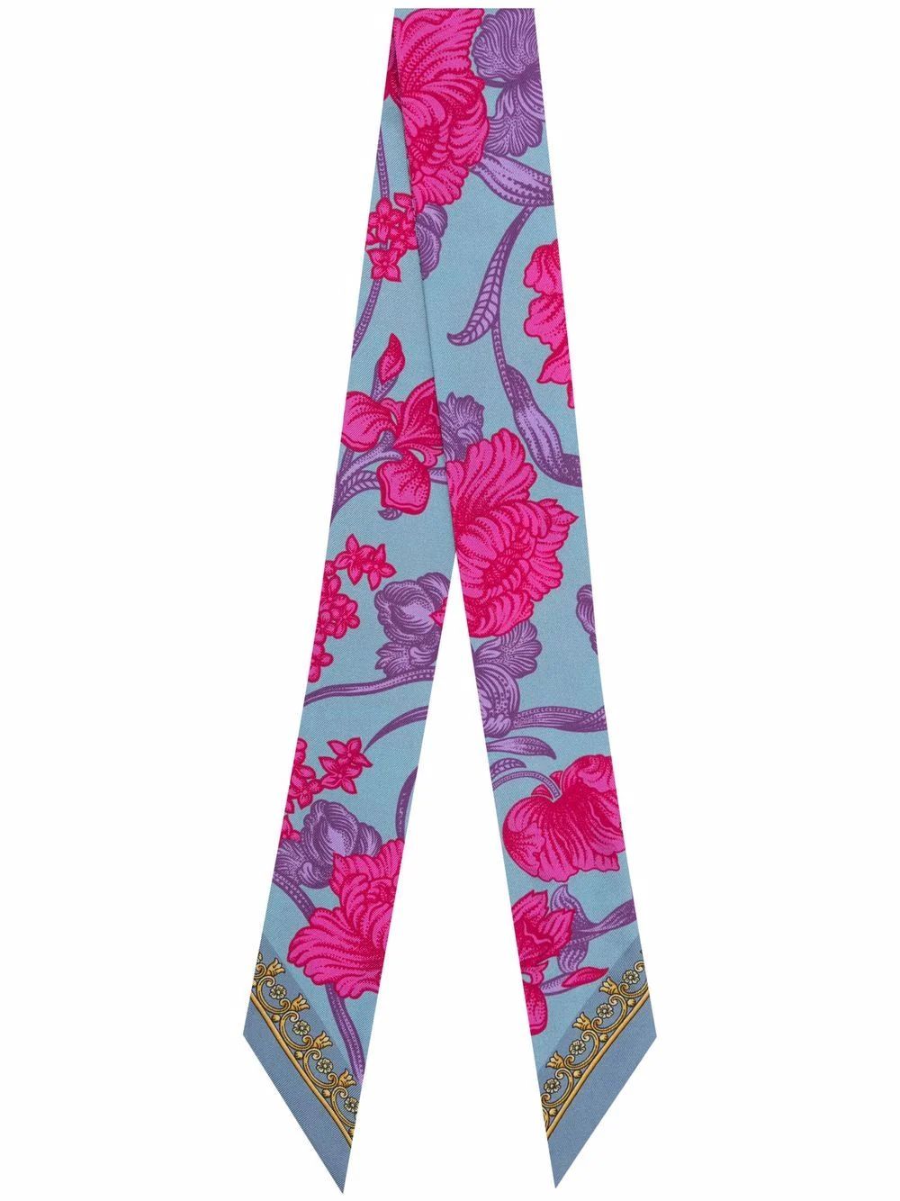 floral-print skinny silk scarf | Farfetch Global