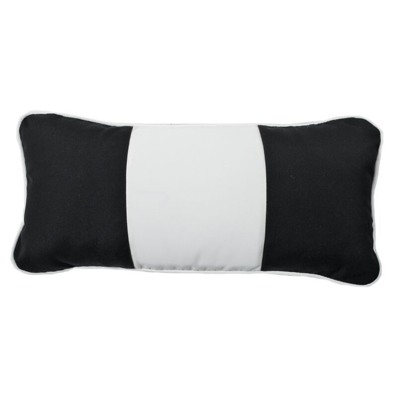 Frances 14x24 Outdoor Lumbar Pillow, Black/White | One Kings Lane