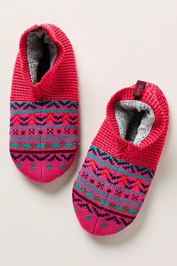 Retro Fair Isle Gripper Slippers | Anthropologie (US)