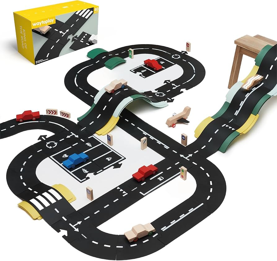 Waytoplay's King of The Road - Flexible Toy Road Set, 40 Pieces. The Original Since 2003. Made in... | Amazon (US)