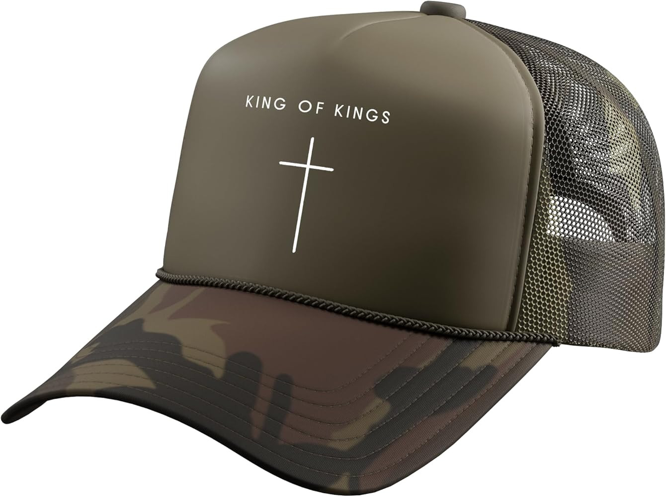 Jesus King Cross - Minimalist Christian Religious Jesus Trucker Hat with Adjustable Mesh Back | Amazon (US)