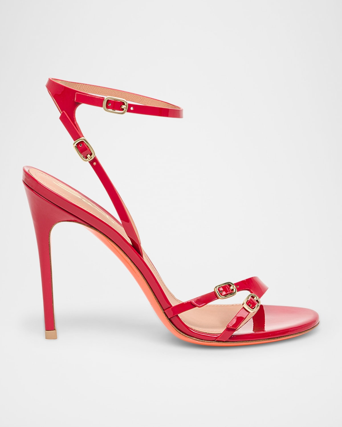 Virna Patent Buckles Strappy Sandals | Neiman Marcus