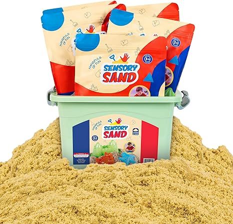 Sensory Sand Bulk 11 Pounds Natural Brown Color Play Sand in Container | Amazon (US)