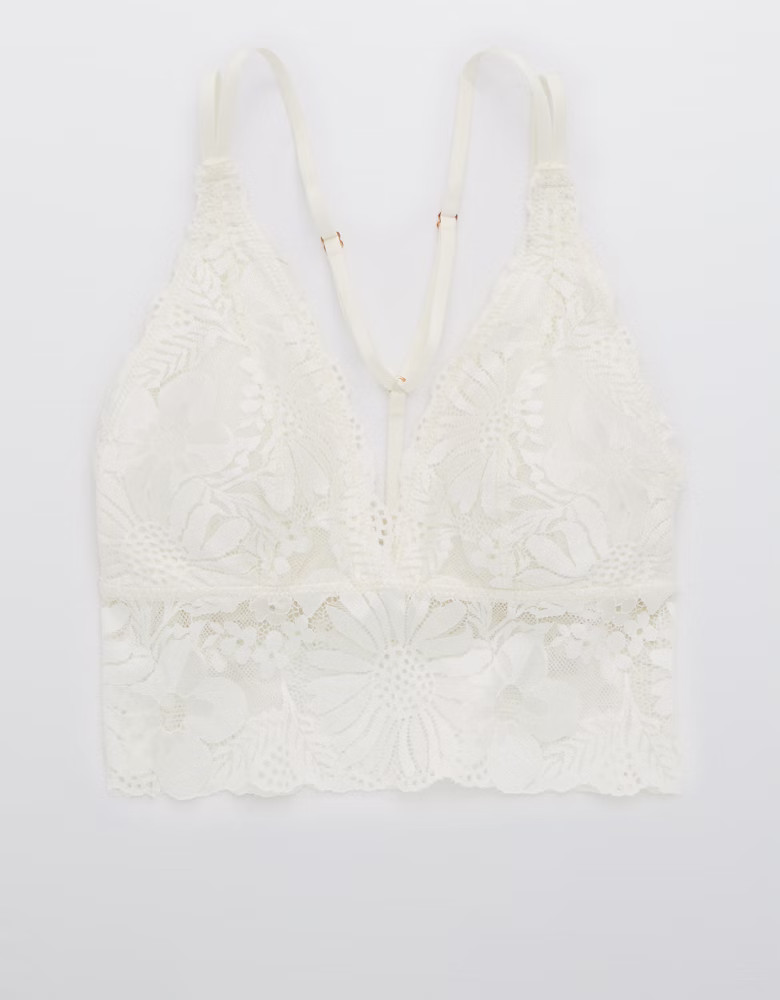 Aerie Garden Party Lace Strappy Padded Bralette | American Eagle Outfitters (US & CA)