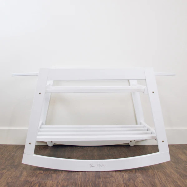 Classic RockingMoses Bassinet Standwith brakeWhite | Plum+Sparrow