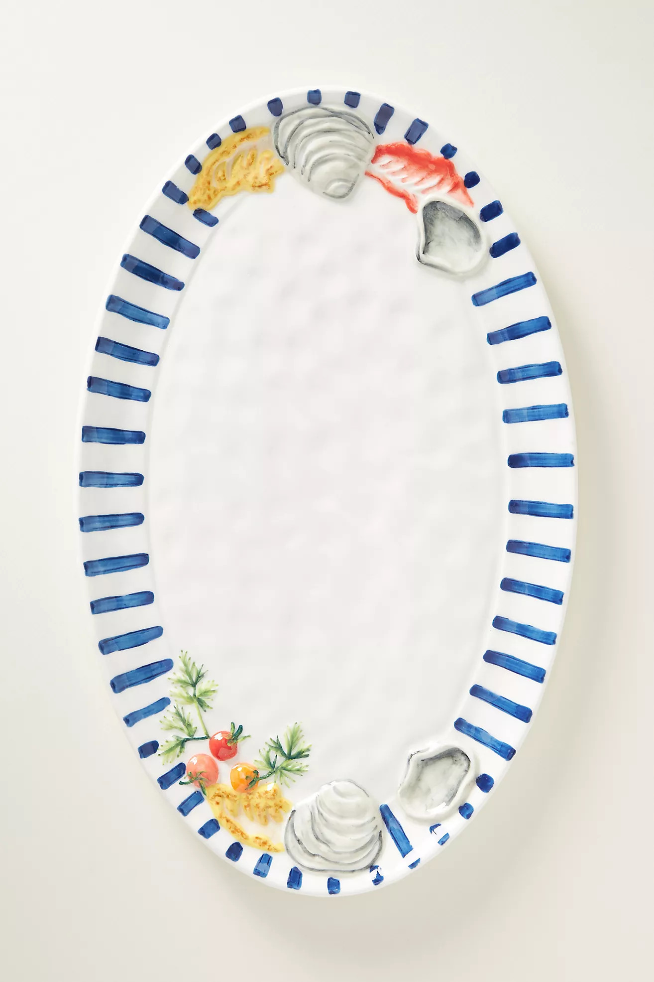 Micola Oval Stoneware Serving Platter | Anthropologie (US)
