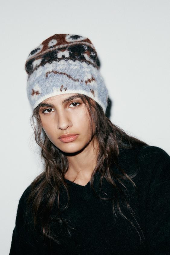 PRINTED KNIT BEANIE | Zara US