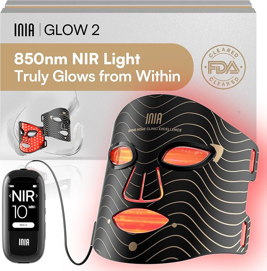 INIA Red Light Therapy Mask for Face – 4 Light Modes with 850nm NIR, Red & Blue LED Light Thera... | Amazon (US)