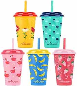 Reduce GoGo's – 12 oz Kids Tumbler Set, 5 Pack – Plastic Kids Cups with Straws and Lids – D... | Amazon (US)
