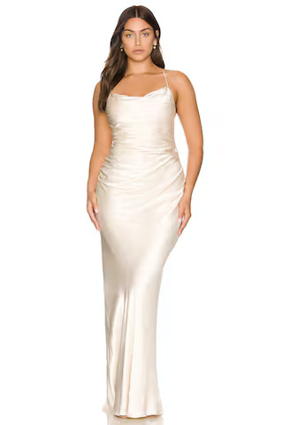 Shona Joy La Lune Lace Back Maxi Dress in Cream from Revolve.com | Revolve Clothing (Global)