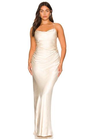 Shona Joy La Lune Lace Back Maxi Dress in Cream from Revolve.com | Revolve Clothing (Global)