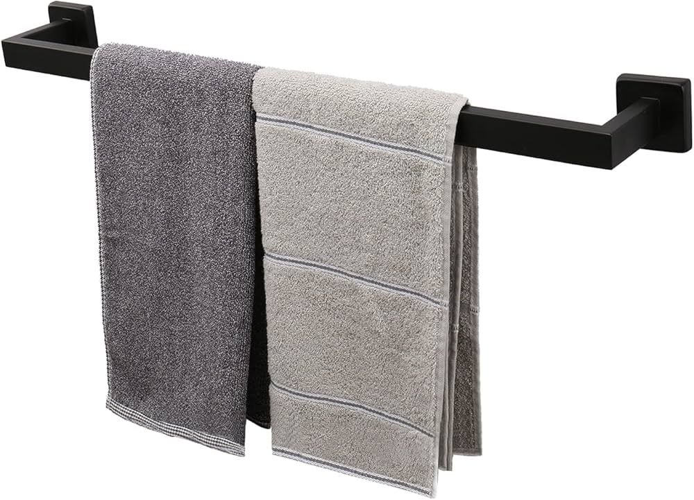 TocTen Bath Towel Rack - Square Base Thicken SUS304 Stainless Steel Towel Bar for Bathroom, Bathr... | Amazon (US)