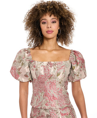 Women's Bubble-Sleeve Bustier Top | Macy's