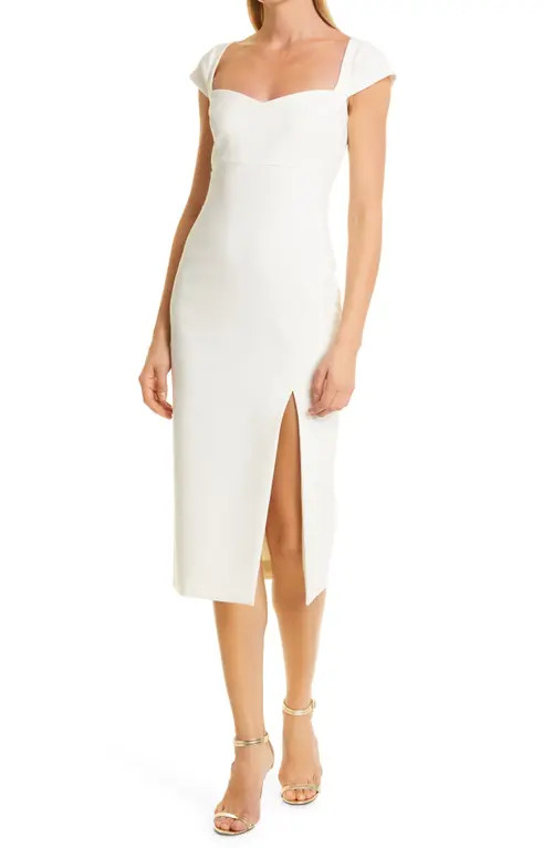 LIKELY Rosalia Cap Sleeve Midi Dress in White at Nordstrom, Size 8 | Nordstrom