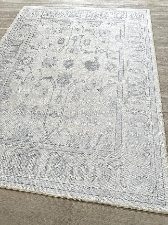 Beige Oushak Rug, Modern Rugs, Vintage, Turkish, Eclectic, Floral, Pastel, Washable, Small Throw,... | Amazon (US)