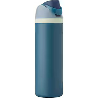 24 oz. Free Sip Double-Wall Insulated Stainless Steel Water Bottle with Straw BPA-Free Great for Travel Sports Denim | The Home Depot