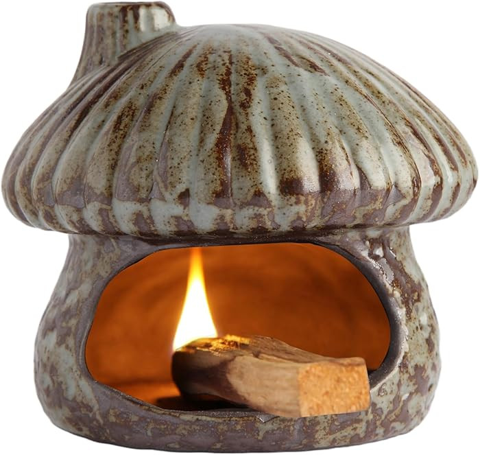 Palo Santo Holder Mushroom Shape, Ceramic Sage Holder for Burning Palo Santo Burner for Meditatio... | Amazon (US)