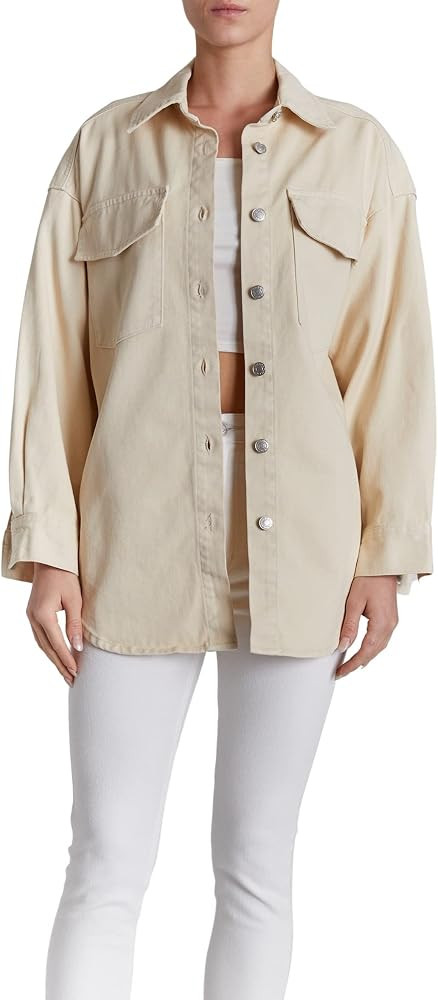 O A T NEW YORK Women's Luxury Clothing Long Sleeve Denim Jacket Shacket with Button Closure, Comf... | Amazon (US)