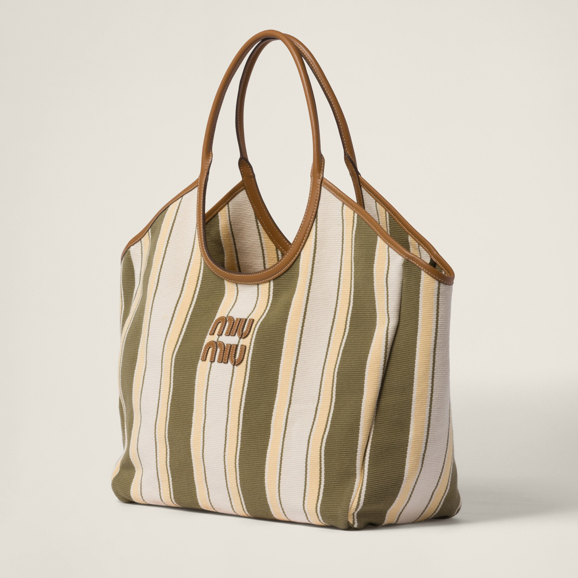 Military/soy Green Ivy Canneté Fabric Bag | Miu Miu | Miu Miu UK
