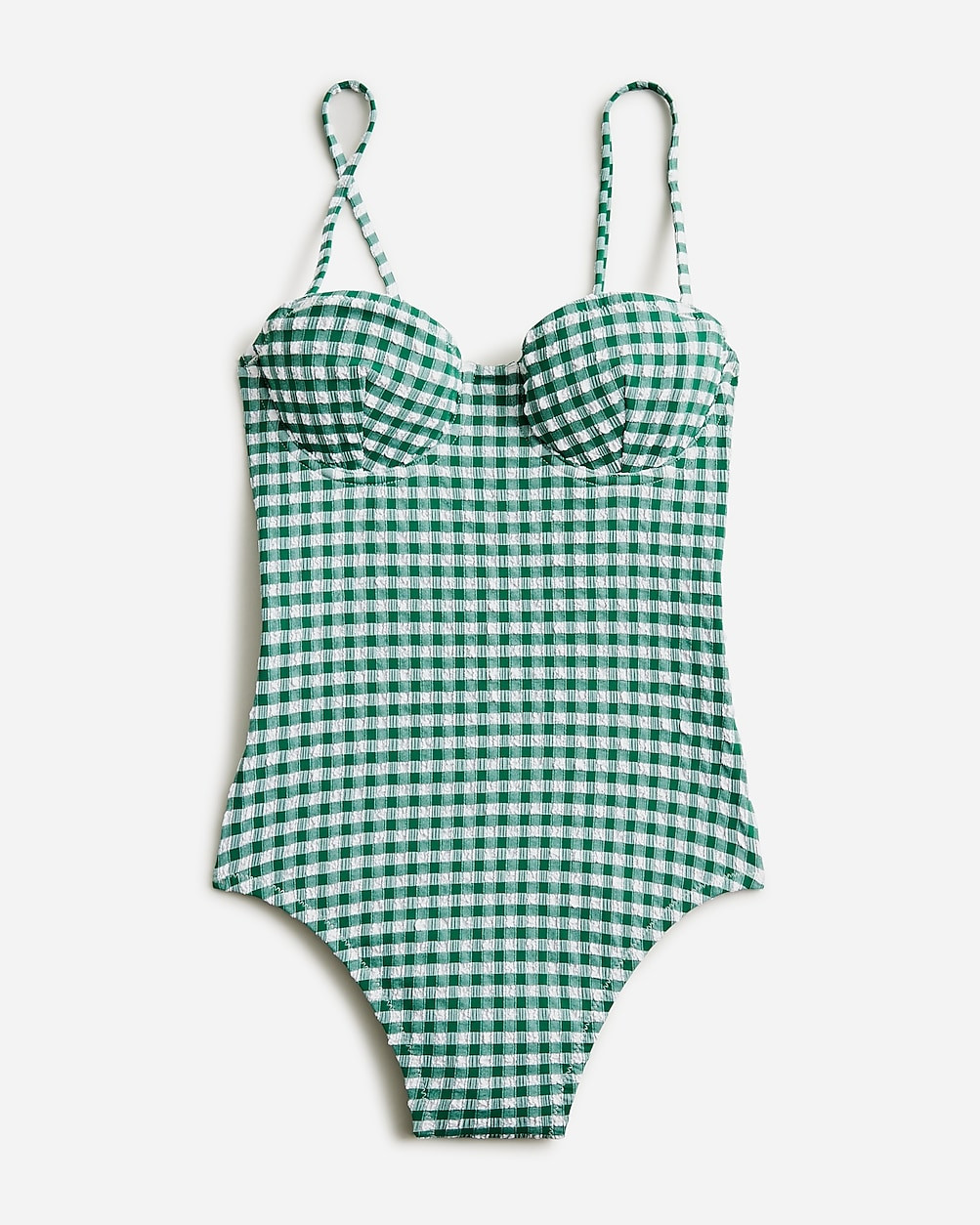 Balconette underwire one-piece swimsuit in gingham | J. Crew US