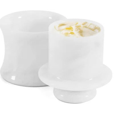 Artreestry Marble Butter Keeper with Lid - 4-Inch White Marble Butter Dish for Kitchen Storage, Dining Table Décor & Fresh Butter Storage Solution, Pe | Wayfair North America