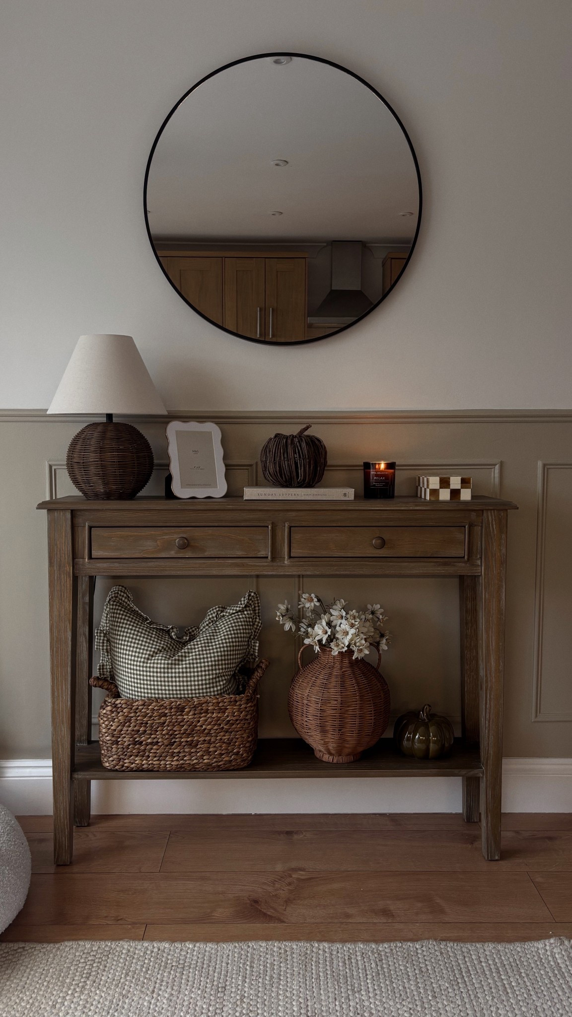 Rustic Console styling
Styling my new console for Autumn 

Homewear, wicker, storage baskets, home styling, autumn styling 

#LTKhome #LTKautumn