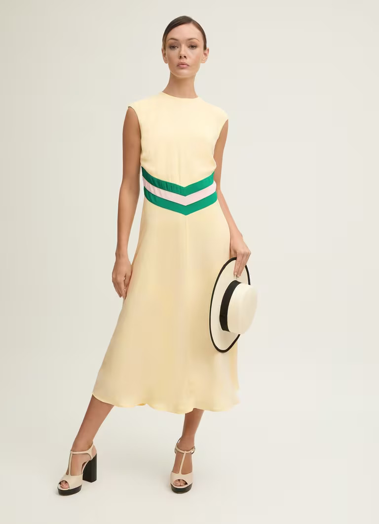 Rami Flan Multi Block Waist Crepe Dress | L.K. Bennett (UK)