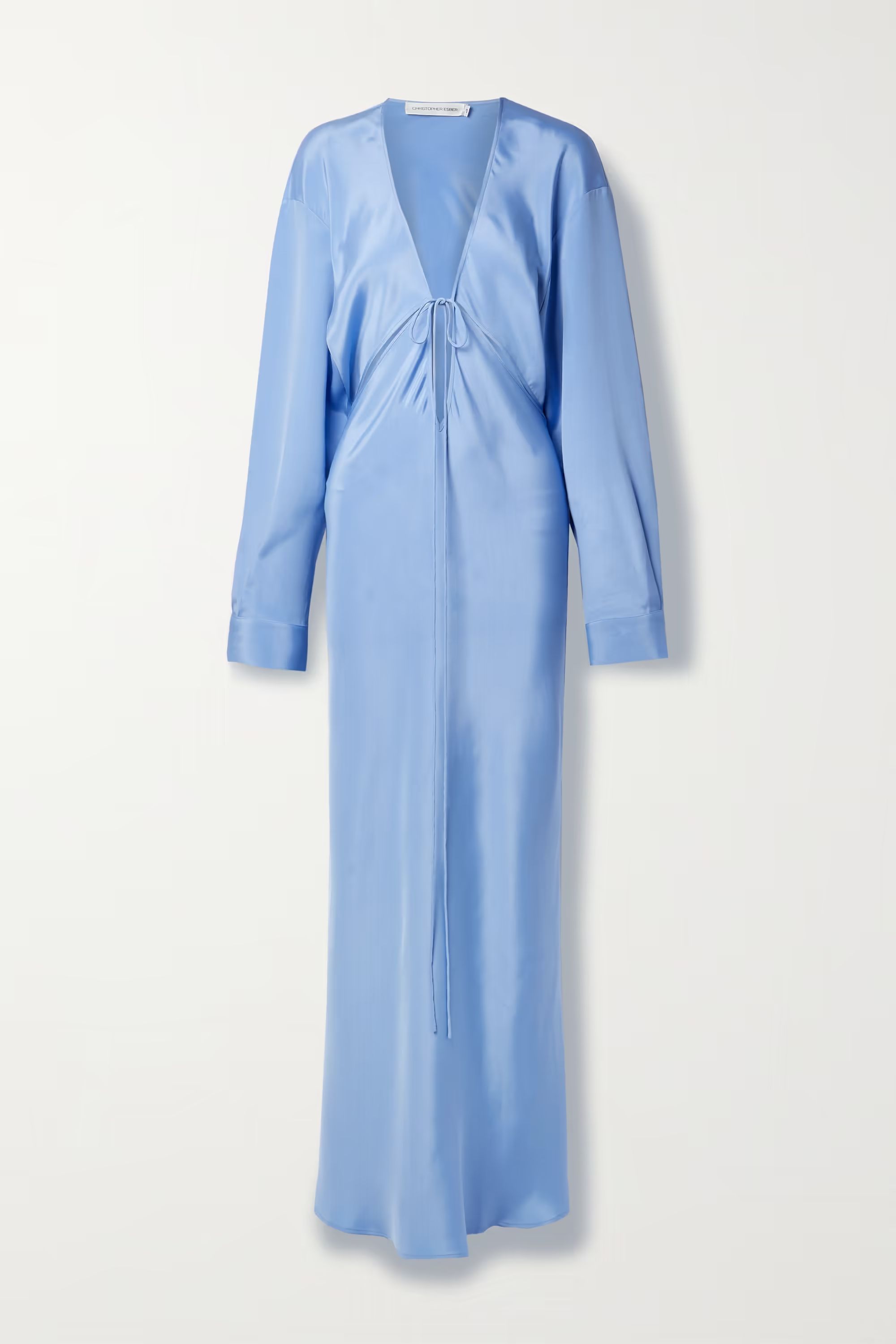 Triquetra cutout tie-front silk crepe de chine maxi dress | NET-A-PORTER (UK & EU)