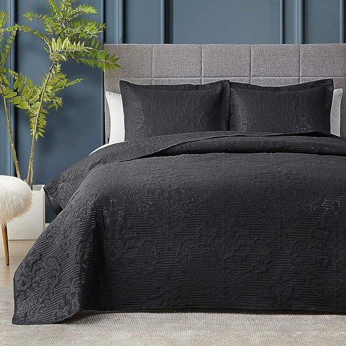 Hansleep Quilt Set Full Queen - Quilt Queen Size Bedding Set Damask, Lightweight Bedspread Coverl... | Amazon (US)