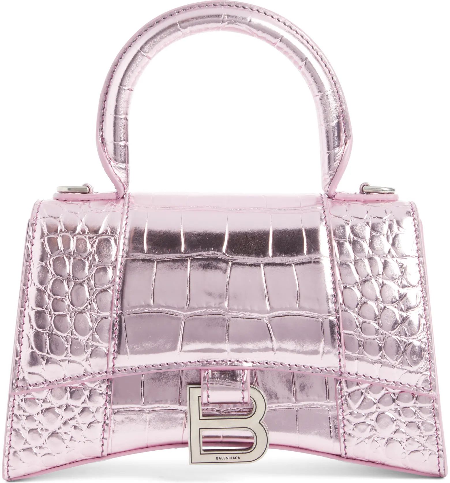 Balenciaga Extra Small Hourglass Metallic Leather Top Handle Bag | Nordstrom | Nordstrom