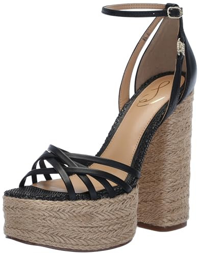 Sam Edelman Kade Heeled Sandal Black Leather 9.5 Medium | Amazon (US)