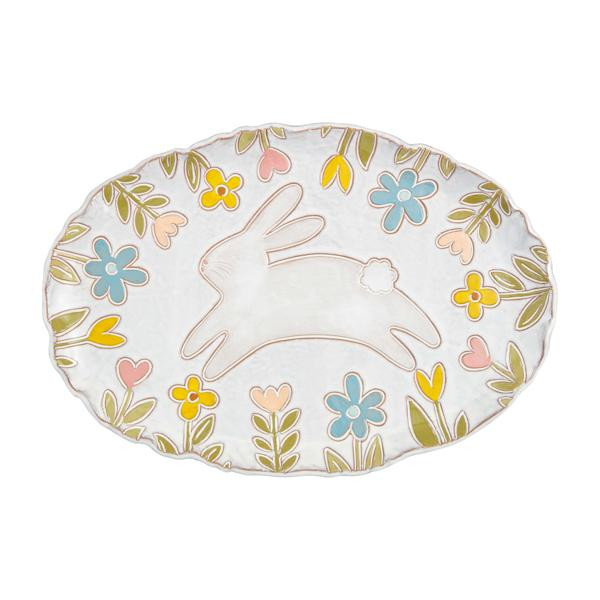 Floral bunny platter | Mud Pie
